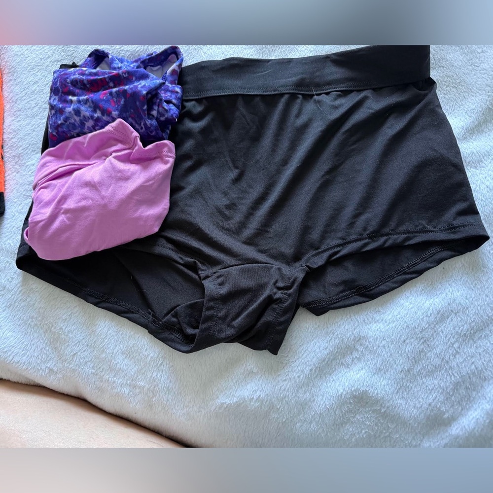 Hanes Black High-Waist Boyshorts with Pink and Purple Pairings